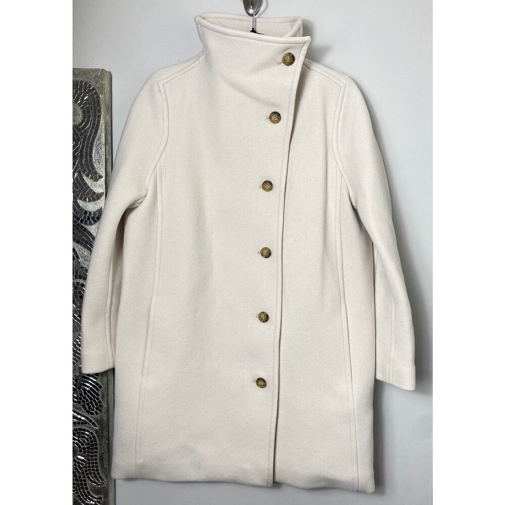J CREW COAT 2 IVORY VILLA WOOL ITALIAN STADIUM CLOTH NELLO GORI PALE BONE CLASSY - Picture 4 of 16